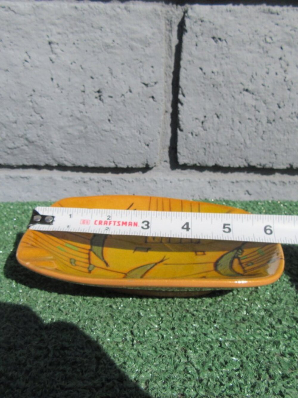 Vintage MCM Glazed Ceramic Ashtray Dish Made In Italy R-23 - Picture 5 of 7